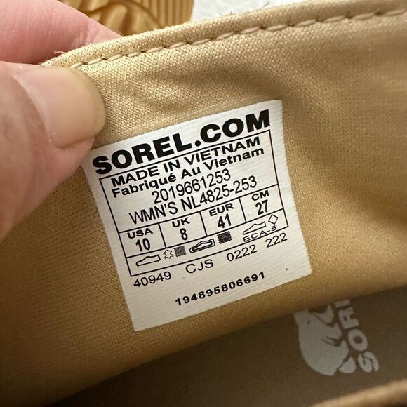 SOREL Kinetic Breakthrough Chunky Platform Boots Side Zip Tan Suede sz 10 womens - Picture 8 of 9